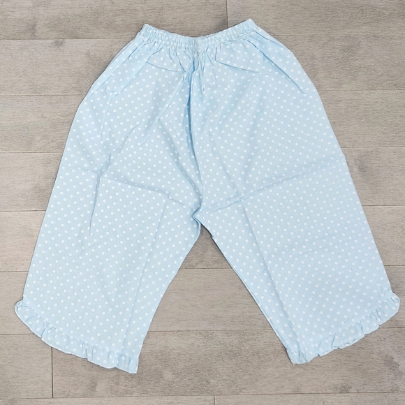 Vintage polkadot floral baby blue shortcake baby doll ruffle pajama set - Picture 3 of 3